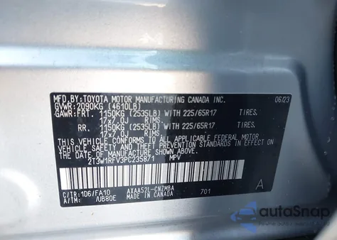 2023 Toyota Rav4 Xle z USA, uszkodzony, nr VIN 2T3W1RFV3PC235871